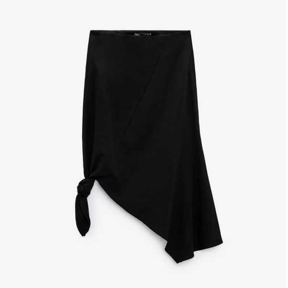 ASYMMETRIC LINEN BLEND SKIRT - Picture 1 of 3